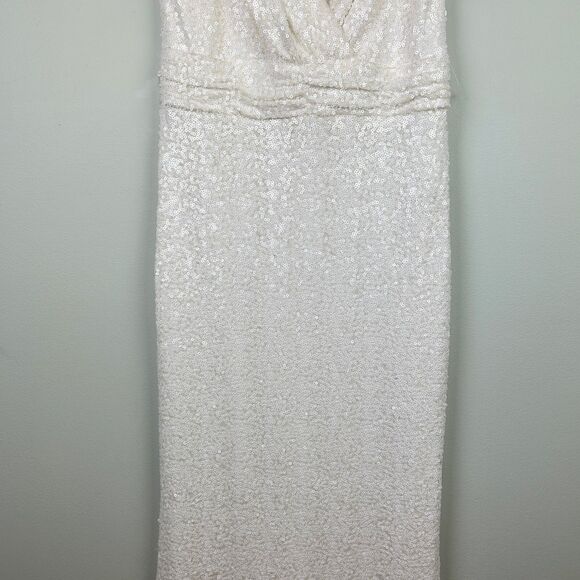NWT Badgley Mischka Belle Bridal Gown Formal Wedding Dress White Sequins 6 NEW - Picture 5 of 16